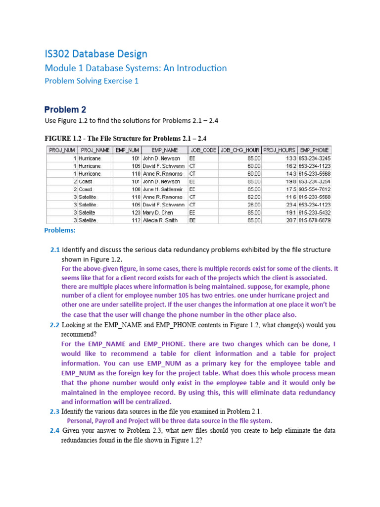 Database Design: Redundancy Issues Explained | PDF | Computer File ...