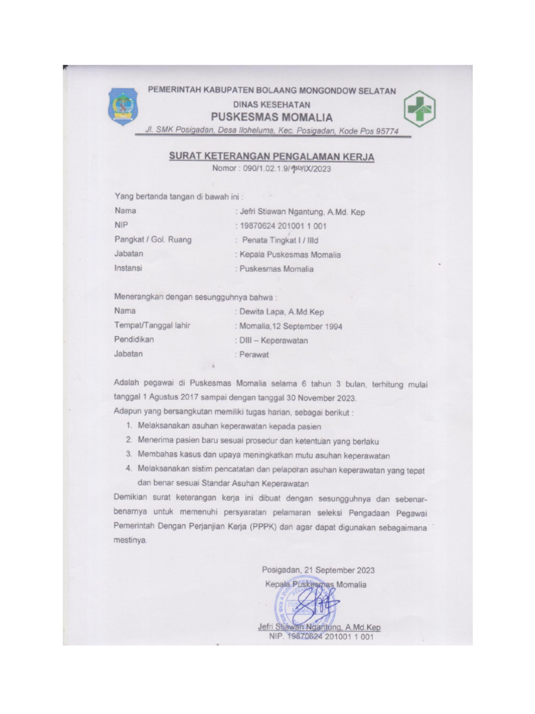 Pengalam Kerja | PDF