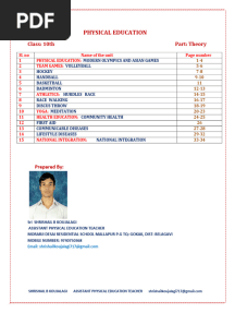 10th CLASS PHYSICAL EDUCATION NOTES