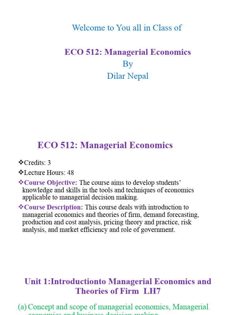 MBS 1st Sem Ch-1 | PDF | Economics | Profit (Economics)