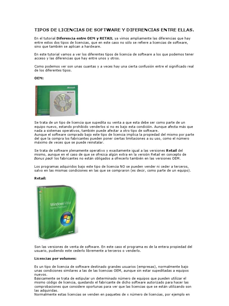 Tipos de Licencias de Software y Diferencias Entre Ellas | PDF ...