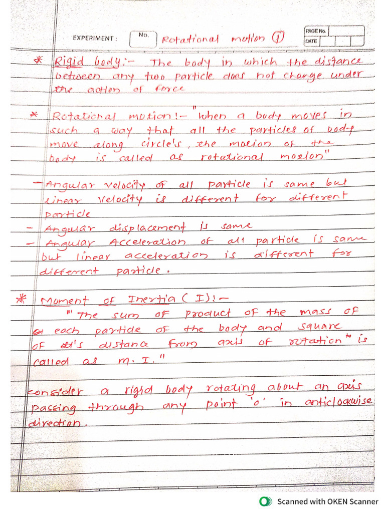 Rotational Motion 1 Pdf