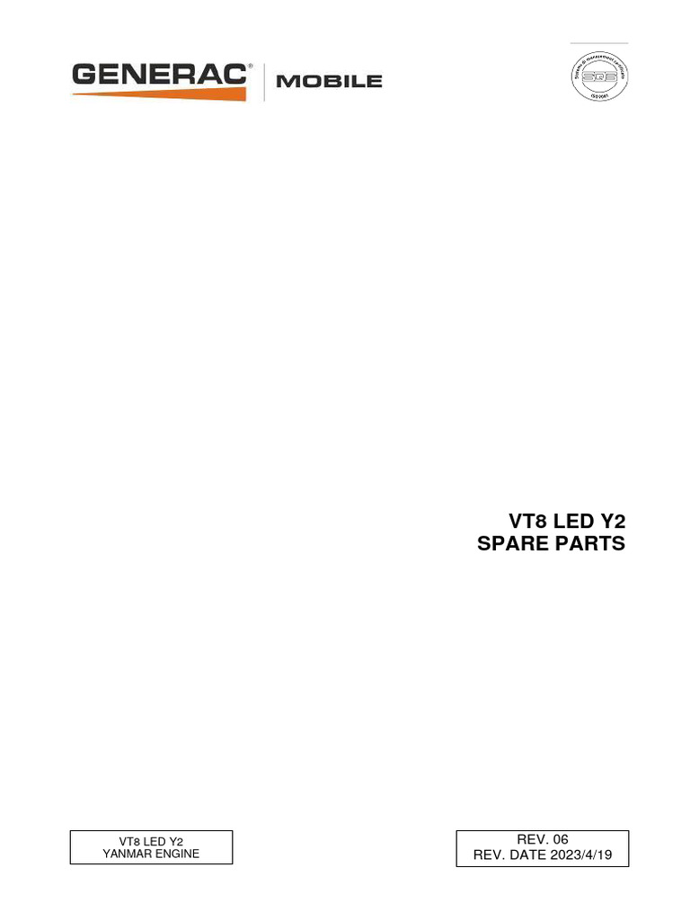 VT8 Yanmar Engine Spare Parts List | PDF | Trailer (Vehicle) | Vehicles