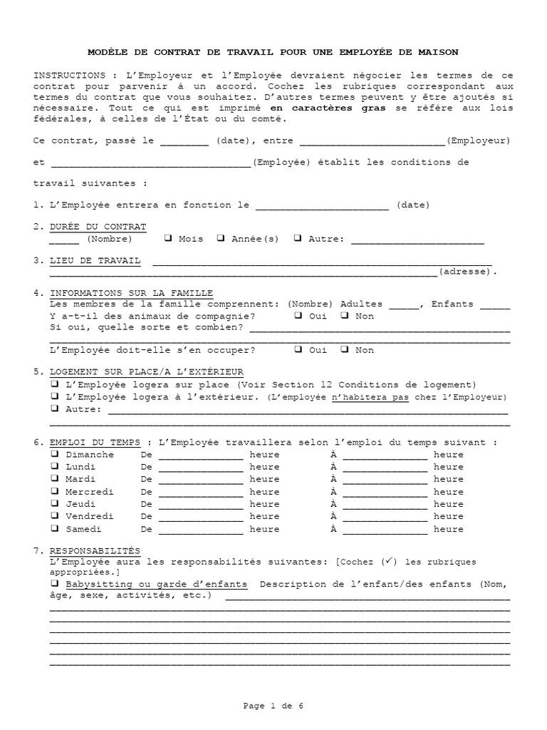 Model Contract French | PDF | Salaires | Droit des affaires