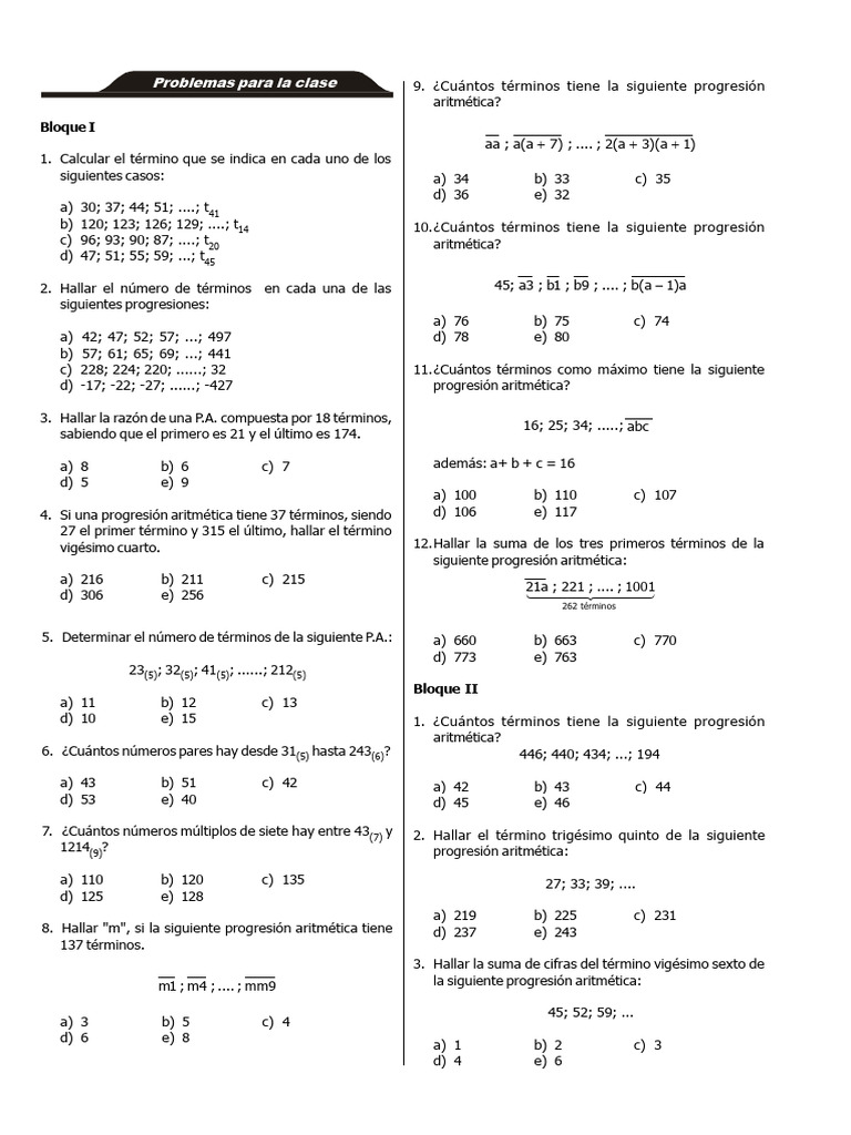 Progresión Aritmética | PDF