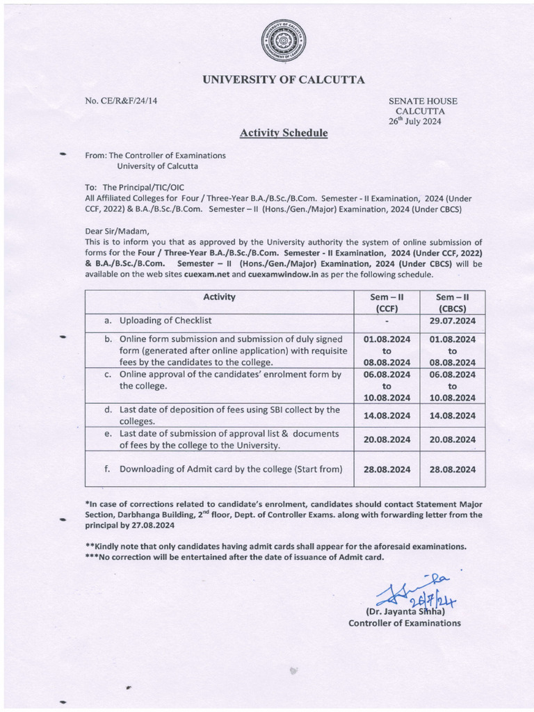 Activity Schedule ASC SEM II 2024 | PDF | Qualifications | Vocational ...