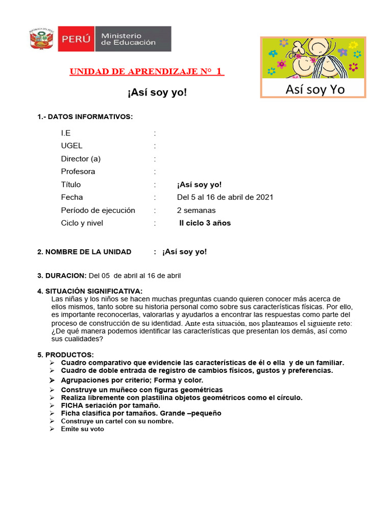 1 Unidad Abril | PDF | Evaluación | Aprendizaje