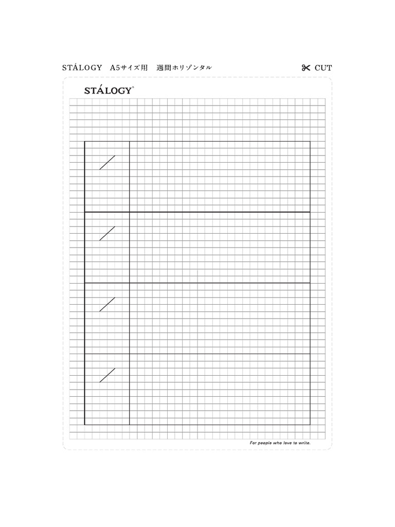 Half Week Horizontal Template A5 | PDF