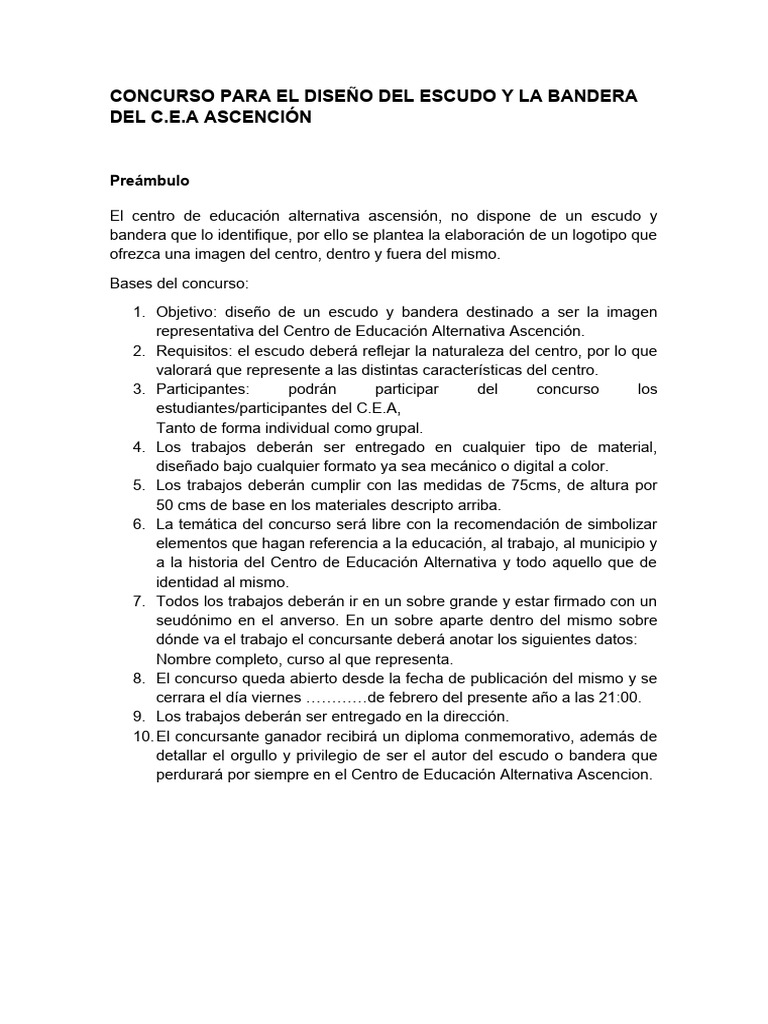 Concurso para El Diseño Del Escudo y La Bandera Del C | PDF