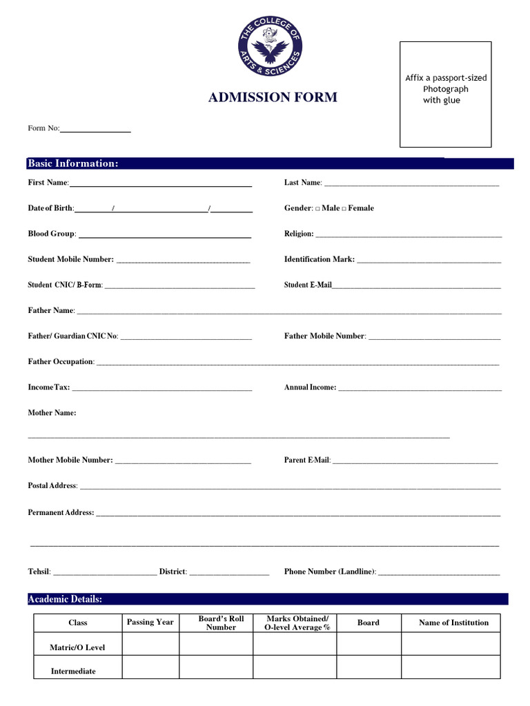 Admission Form Finalized | PDF
