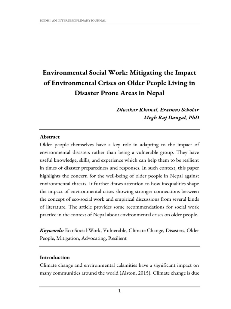 Environmental Social Work | PDF | Social Work | Climate Change