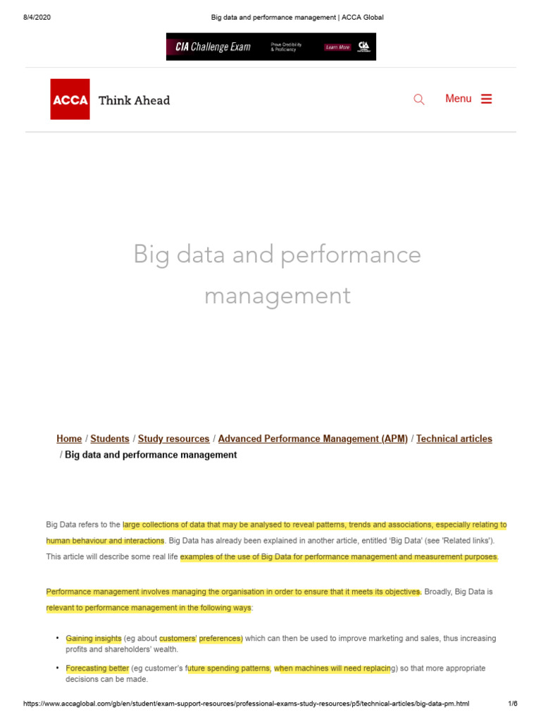 Big Data in Performance Management | PDF | Big Data | Refrigerator