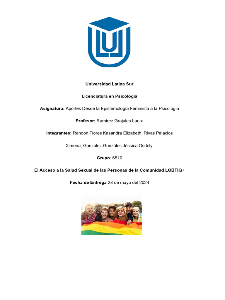 Salud Sexual Inclusiva para LGBTI en México | PDF | LGBT | Estudios ...