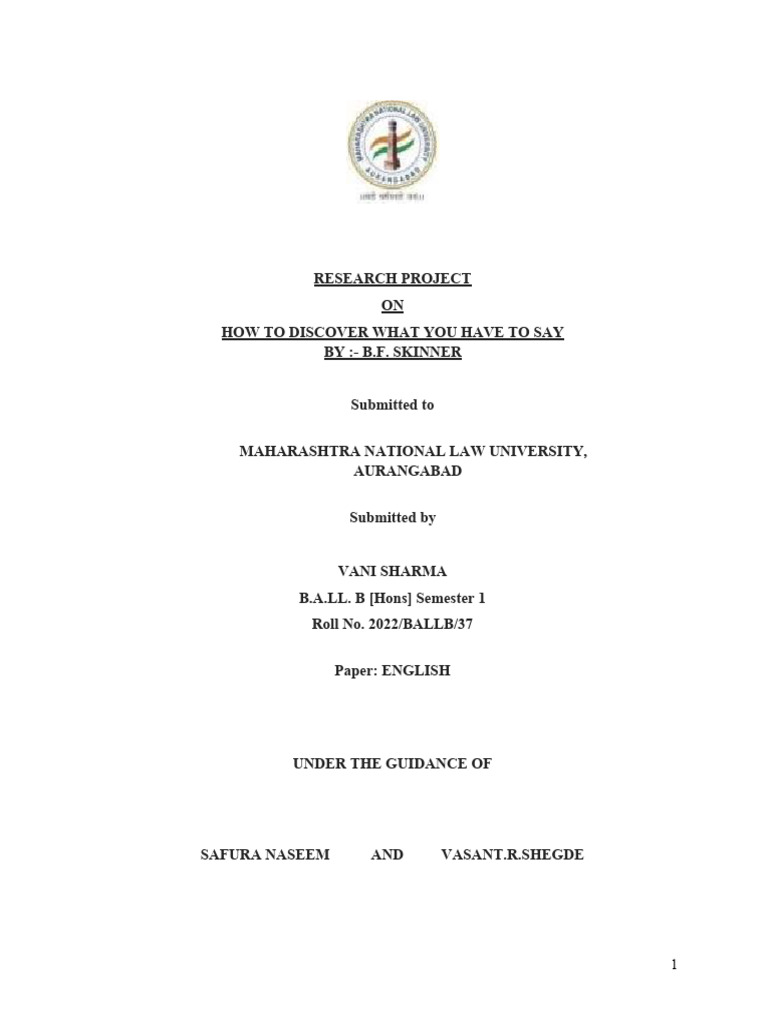 2022-ballb-37-english-project-work-pdf-behaviorism-reinforcement
