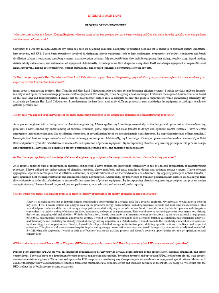 Process Engineer 1721865989 | PDF | Heat Exchanger | Distillation