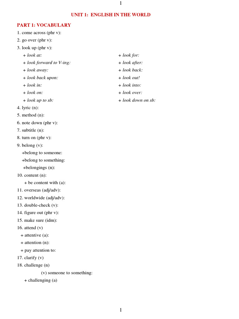 Vocabulary and Grammar Exercises for English | PDF | English Language ...