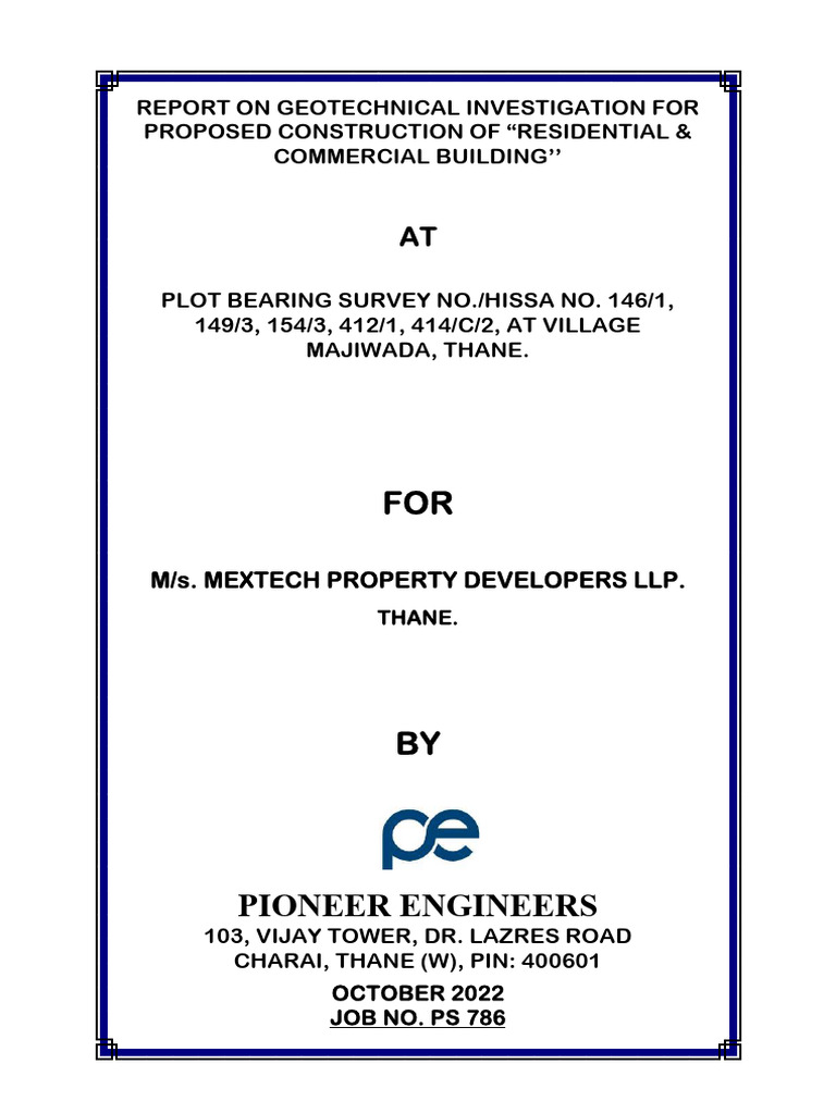 FBL Soil Investigation REPORT BH1 To BH15 - 29112022 | PDF | Civil ...