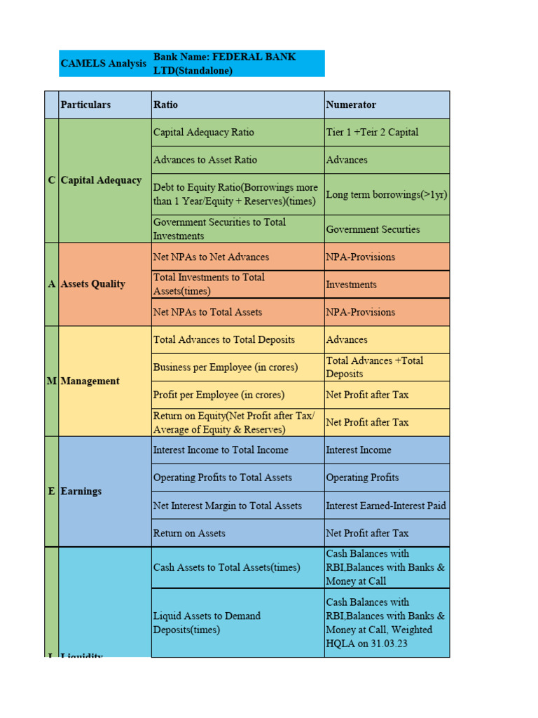 CAMELS & DuPont Analysis Overview | PDF | Capital Requirement ...