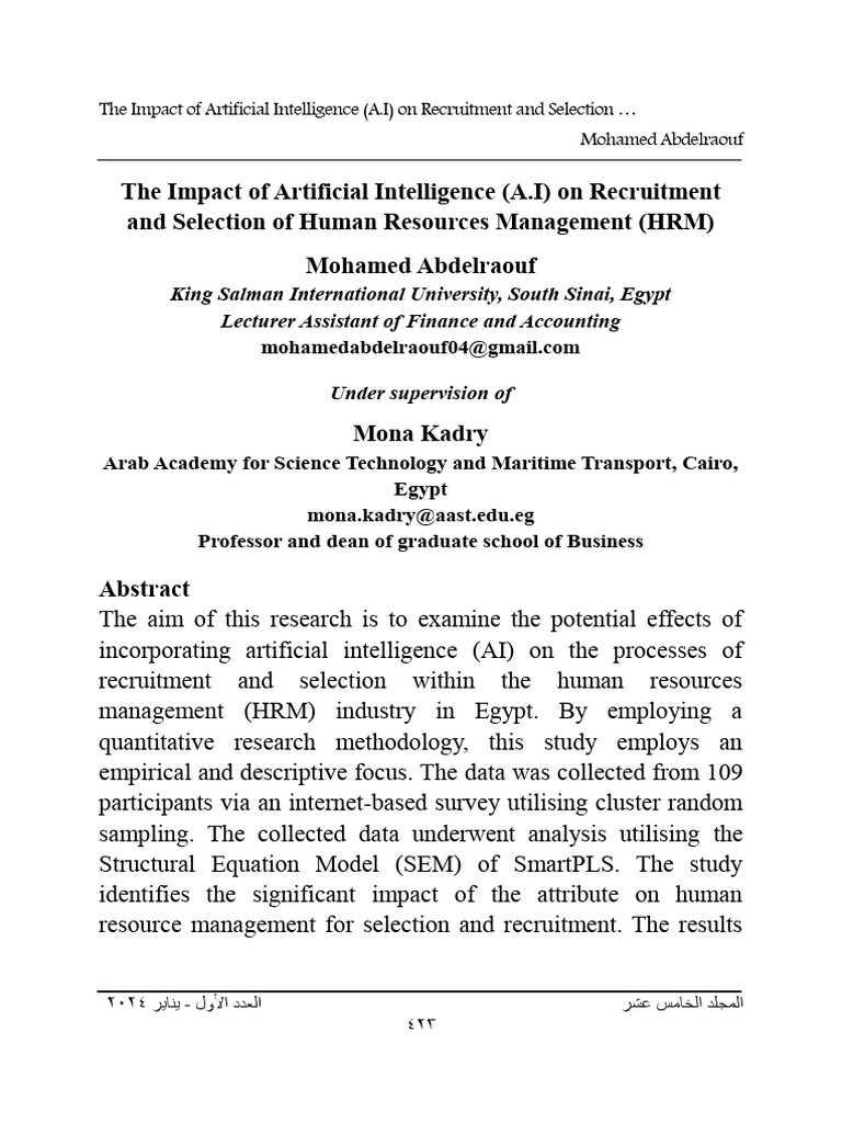 AI's Role in Recruitment Efficiency | PDF | Artificial Intelligence ...