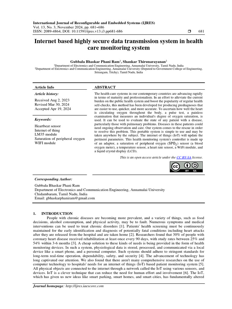 Internet based highly secure data transmission system in health care