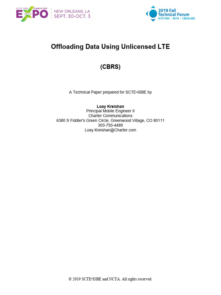 2019 Offloading Data Using Unlicensed Lte | PDF | Computer Network ...