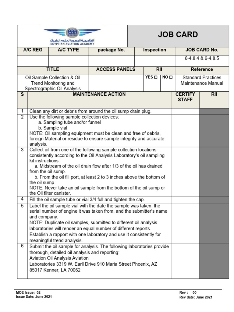 6-4.8.4 & 6-4.8.5oil Sample Collection | PDF | Motor Oil