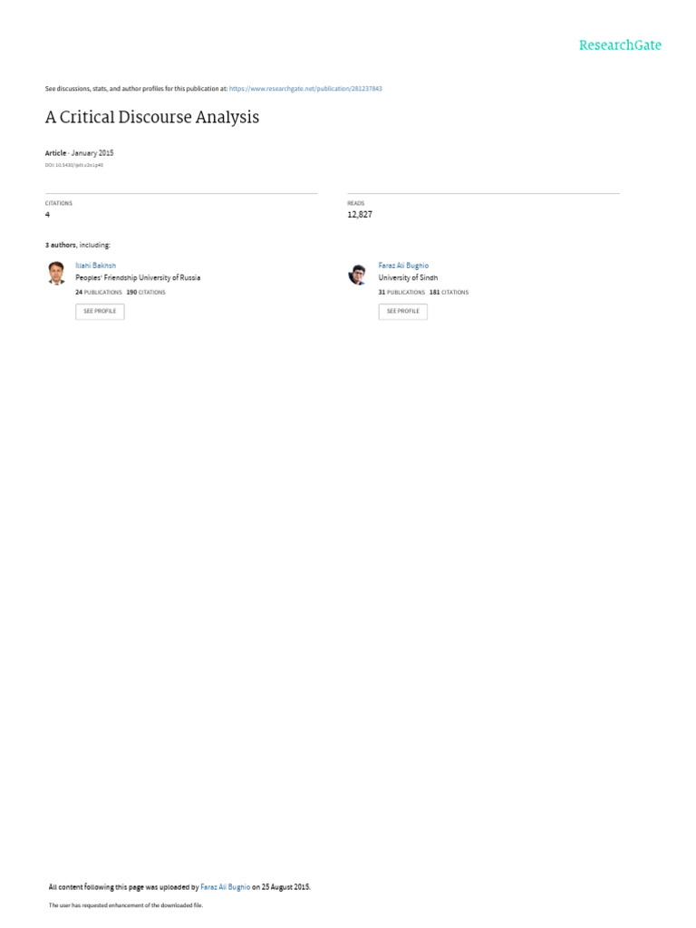CRITICAL DISCOURSE ANALYSIS LINGUISTICS visual data 6