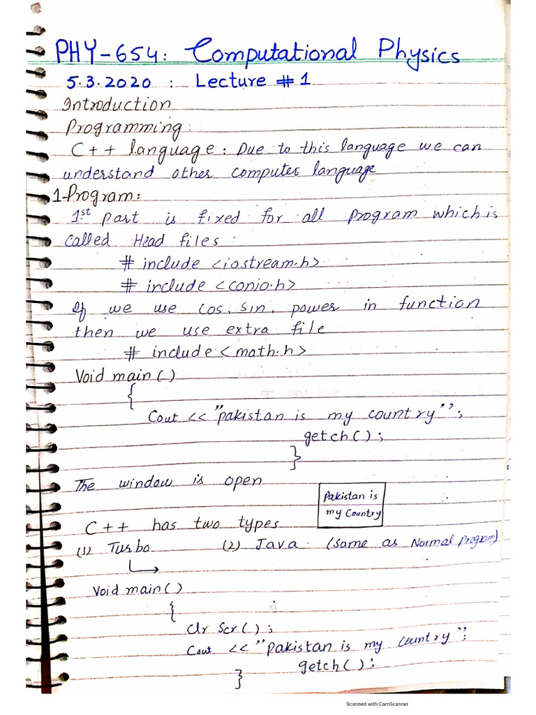 Computational Physics Notes by H.akhtar | PDF