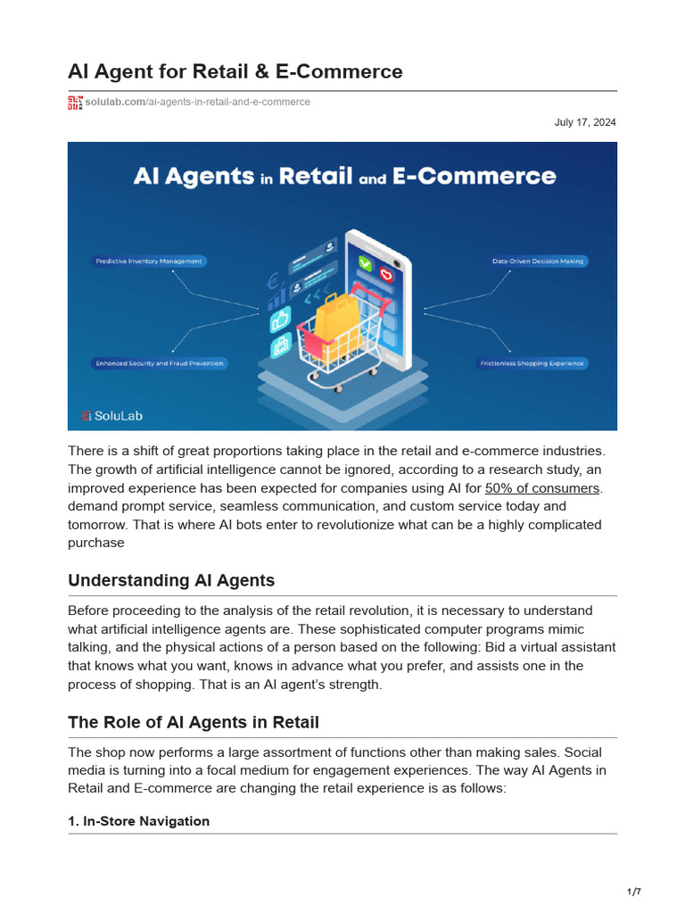 AI Agents Transforming Retail & E-Commerce | PDF | Retail | Artificial ...