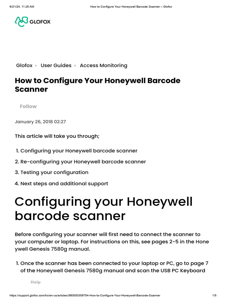 Configure Honeywell Barcode Scanner | PDF | Barcode | Image Scanner