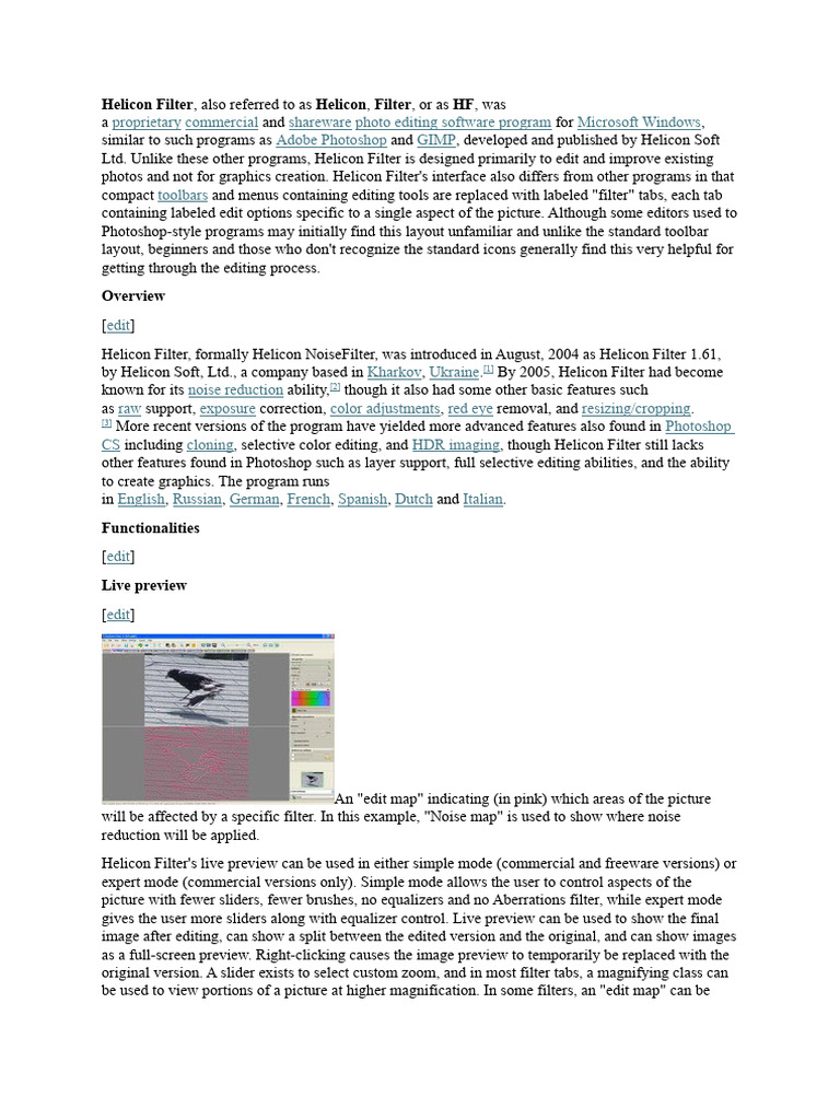Helicon filter pdf software computing
