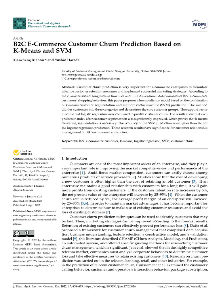 Jtaer 17 00024 | PDF | Support Vector Machine | Cluster Analysis