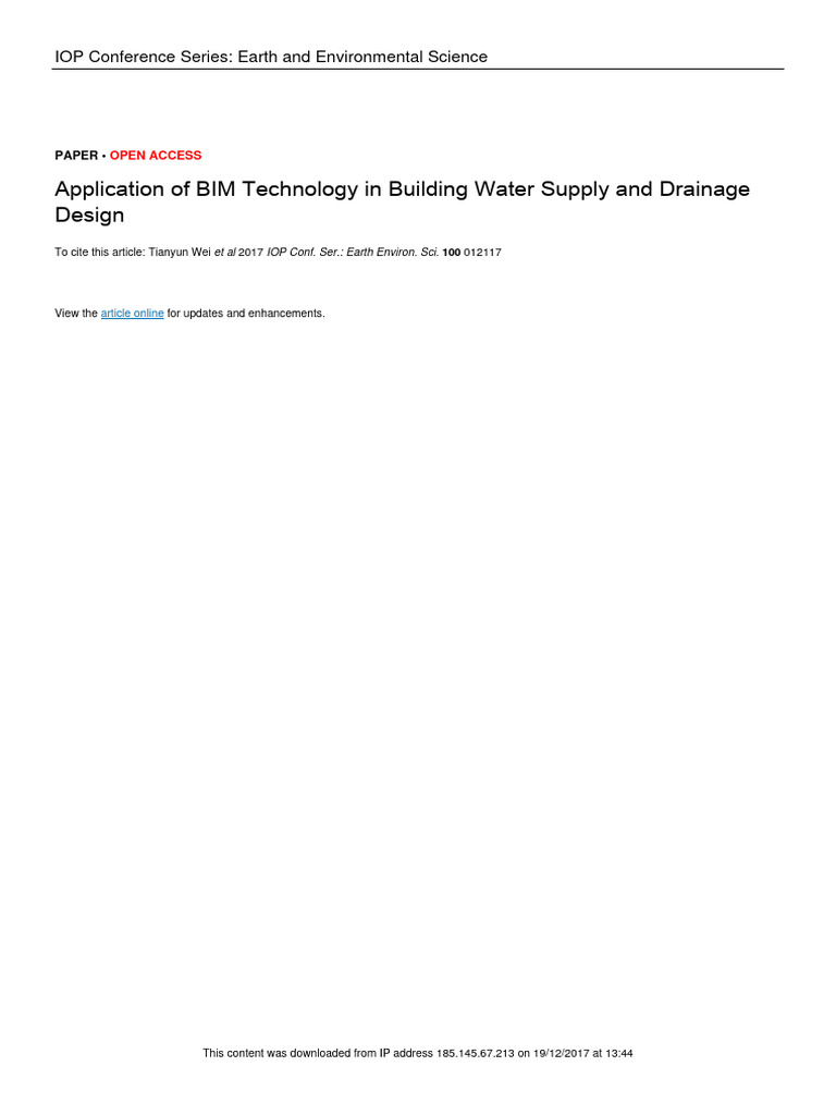 Application of BIM Technology in Building Water Su | PDF | Building ...