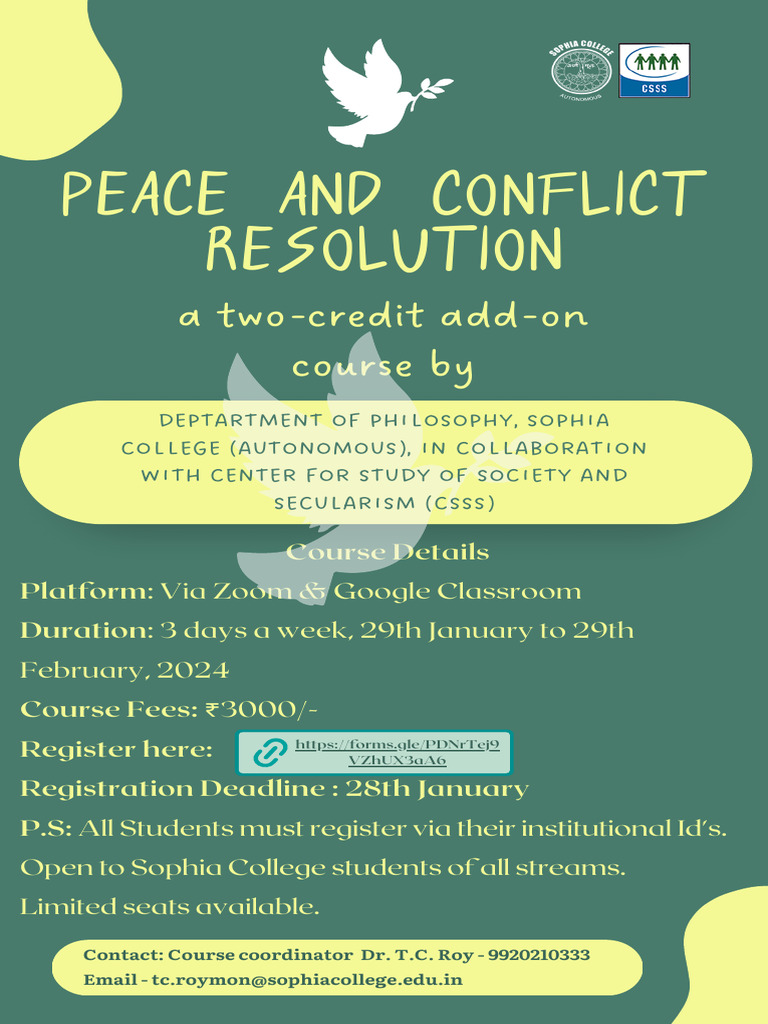 Peace and Conflict Resolution Course | PDF | Dalit | Nationalism