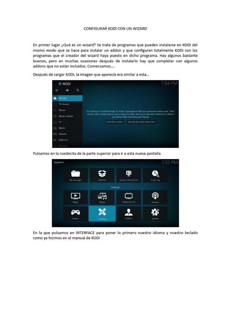 Configuración de Kodi con Wizard Chopo | PDF | Informática | Software