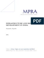 Infrastructure and Regional Development in India: Munich Personal Repec Archive