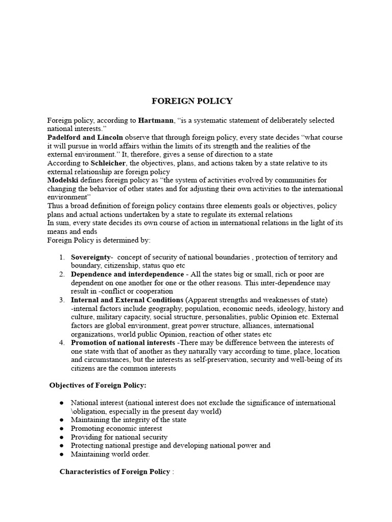 Foreign Policy | PDF | Diplomacy | Political Science