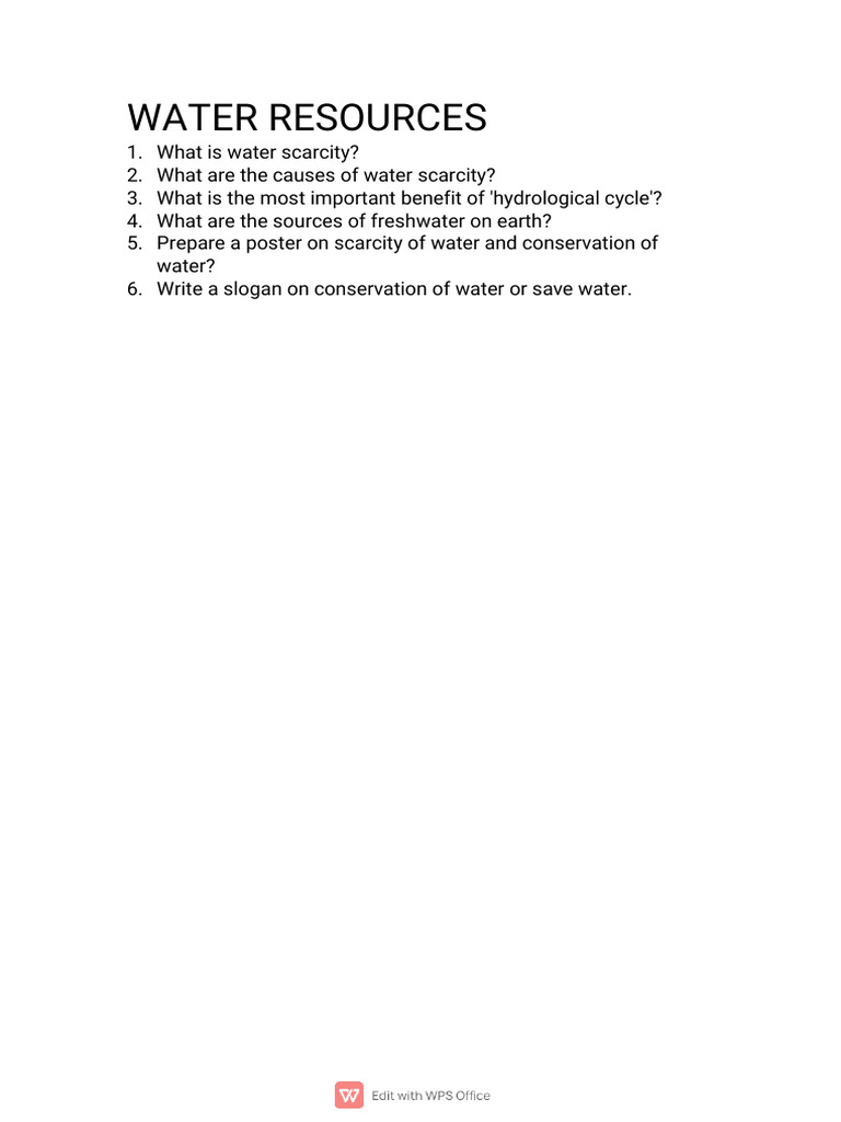 Understanding Water Scarcity and Conservation | PDF | Science & Mathematics