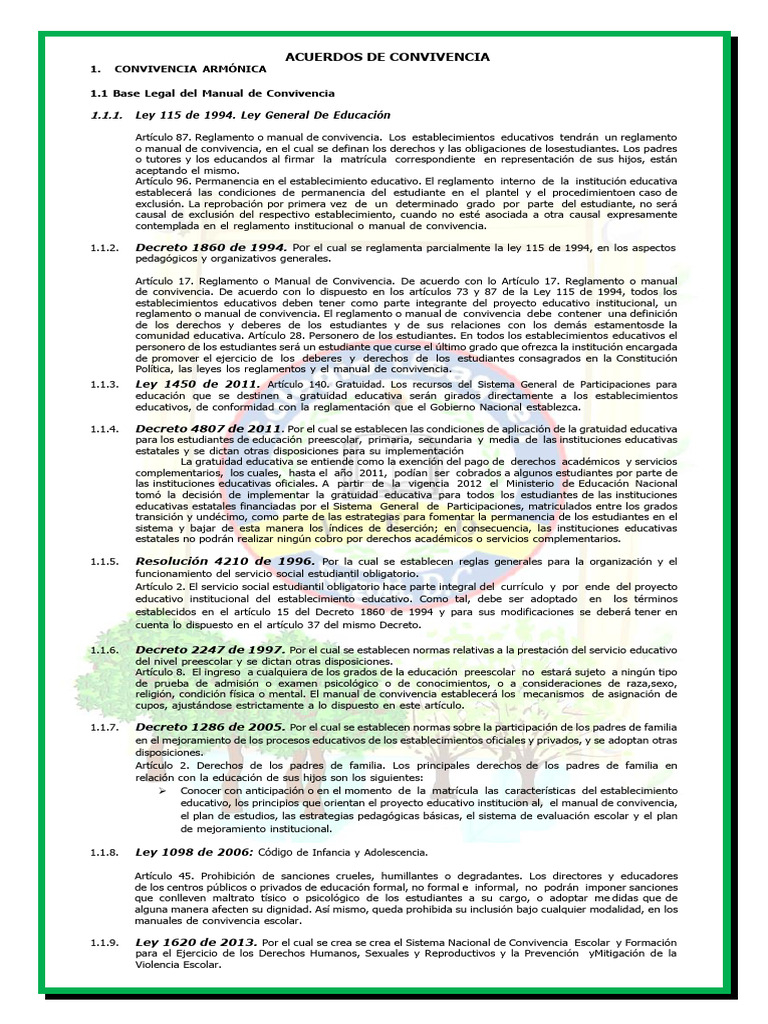 Manual de Convivencia Escolar 2023 | PDF | Mediación | Acoso cibernético