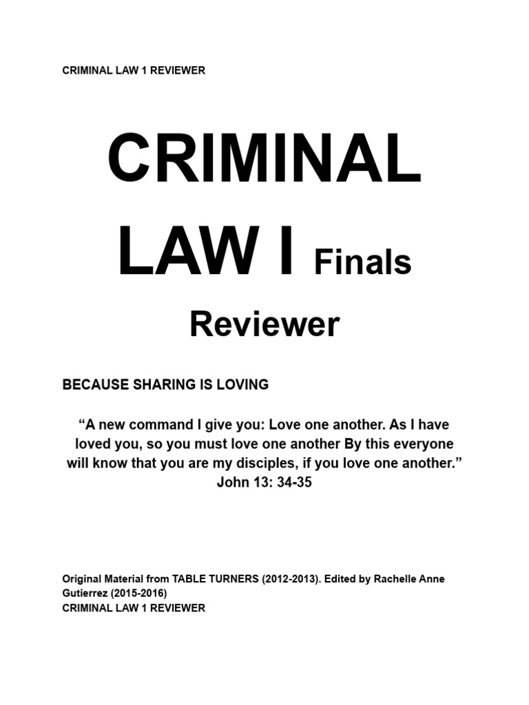 Crim 1 Reyes Super Digest Pdf Intention Criminal Law Crimes