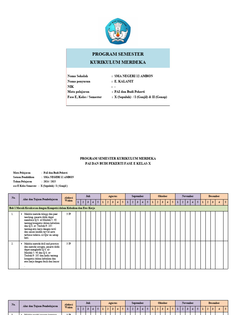 PROMES Kurikulum Merdeka | PDF