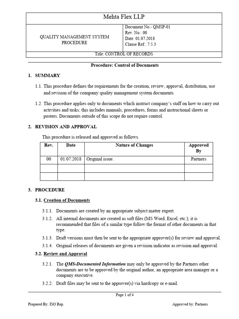 Document Control Procedure Guide | PDF | Computer File | Specification ...