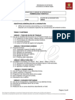 Terminología Turística I: Objetivos, Temas, Evaluación