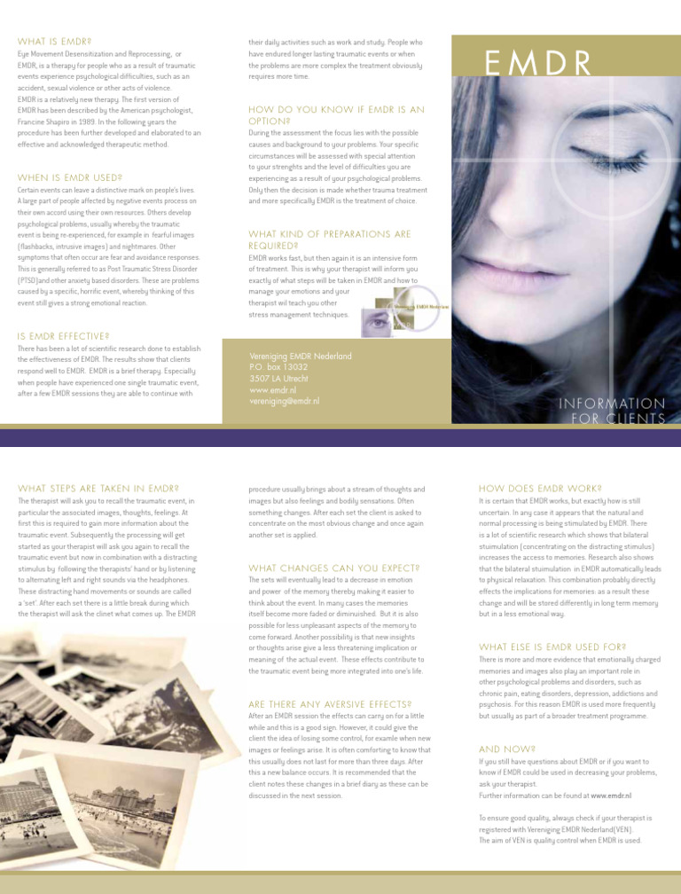 EMDR Engelse Folder | PDF | Eye Movement Desensitization And ...