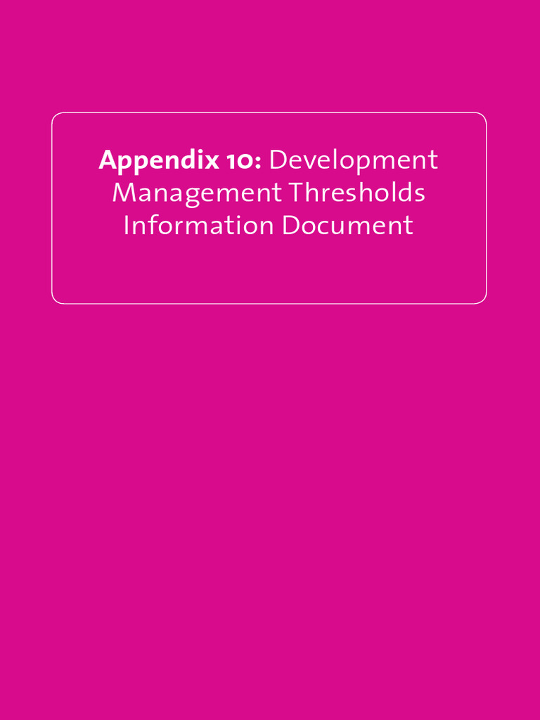 Development Management Thresholds Guide | PDF | Waste | Flood