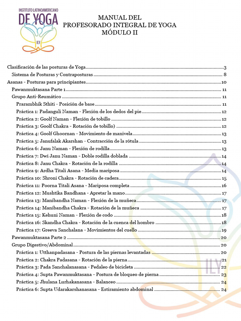 2.0 Manual Del Profesorado Integral de Yoga Módulo 2 | PDF | La columna ...