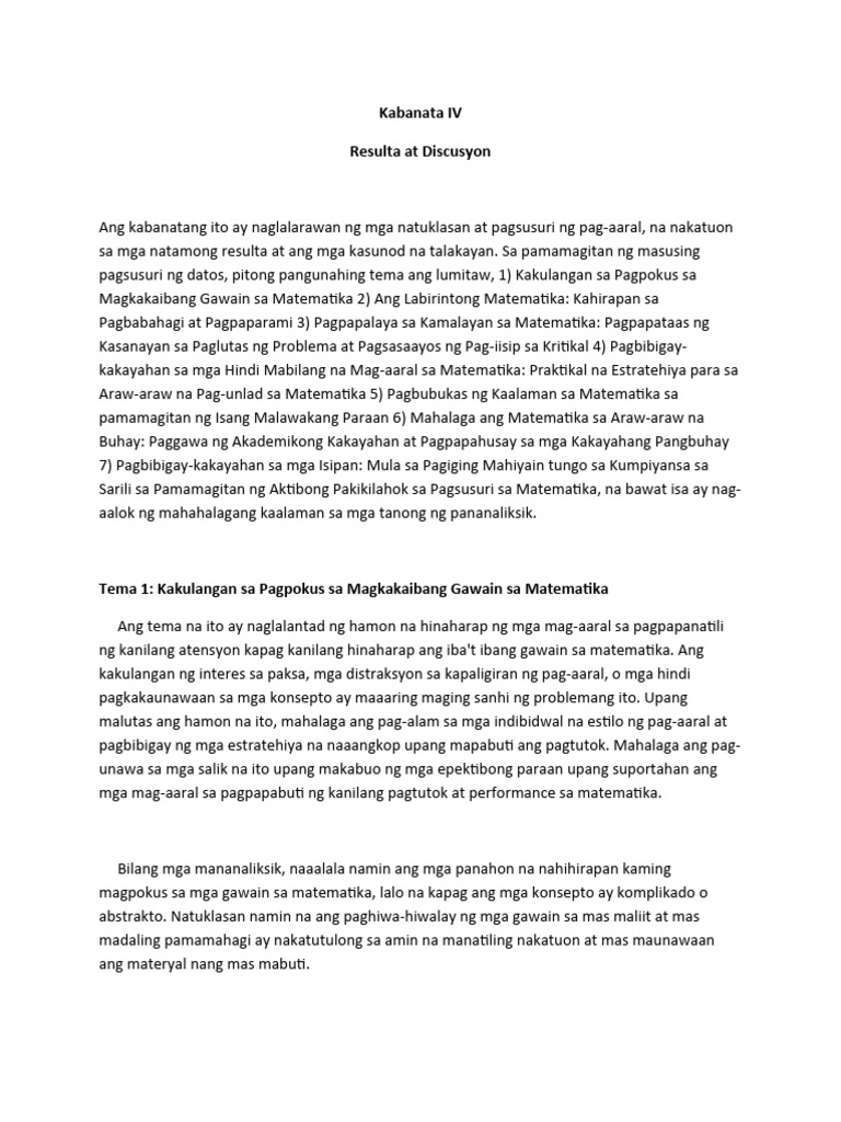 Kabanata IVFilipino | PDF