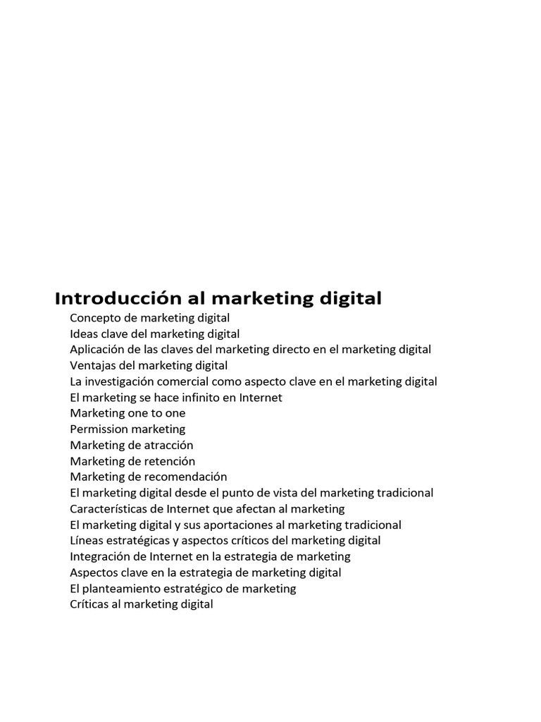 Introducción Al Marketing Digital | PDF | Marketing | Publicidad digital