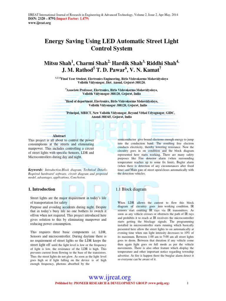 LED Automatic Street Light Control System | PDF | Infrared | Street Light