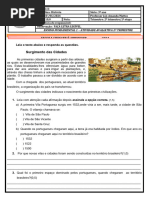 Atividades sobre as Primeiras Cidades do Brasil | PDF